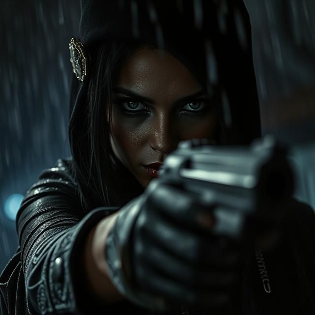 BLACK FEMALE GUNSLINGER.