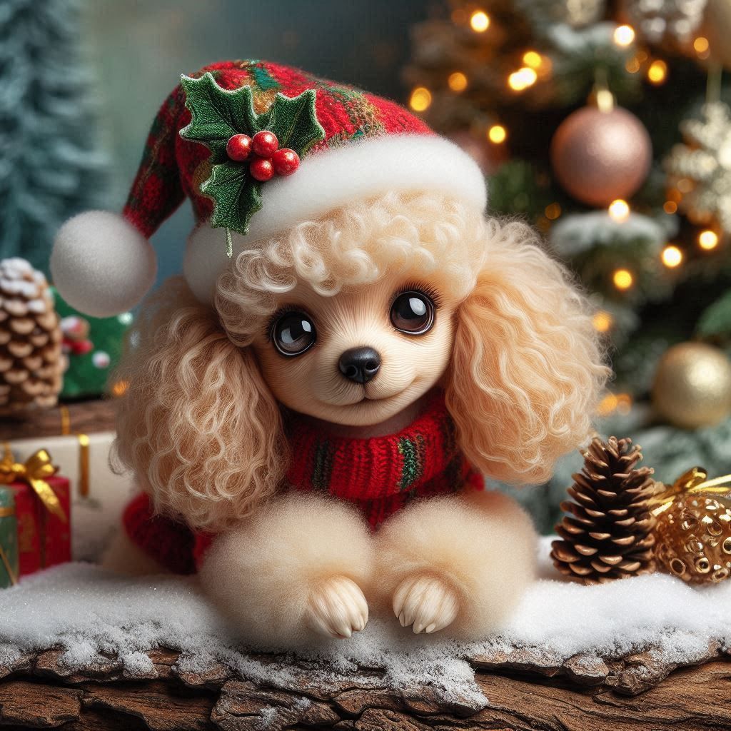 Our Toy Poodle at Chrismas!!