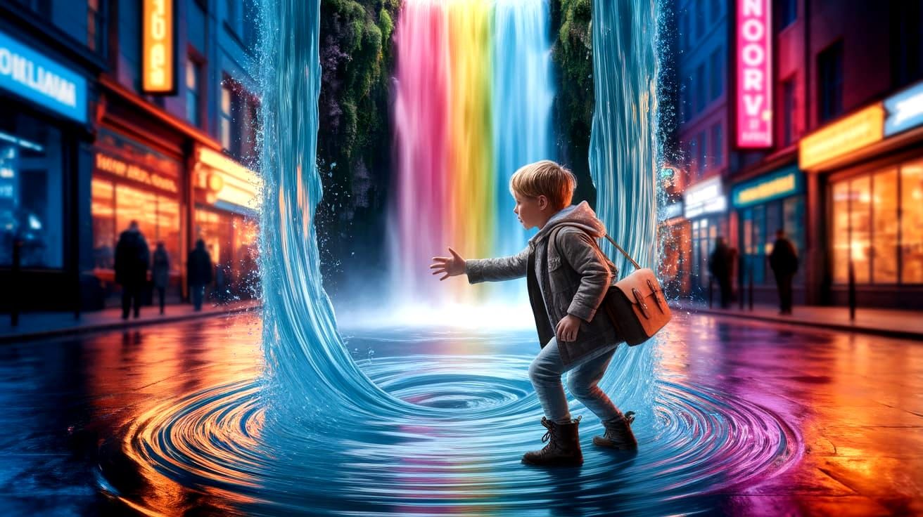 Magical portal in a cityscape  by @Angelik