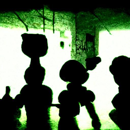 A group of shadow people having a party and smiling warmly i...
