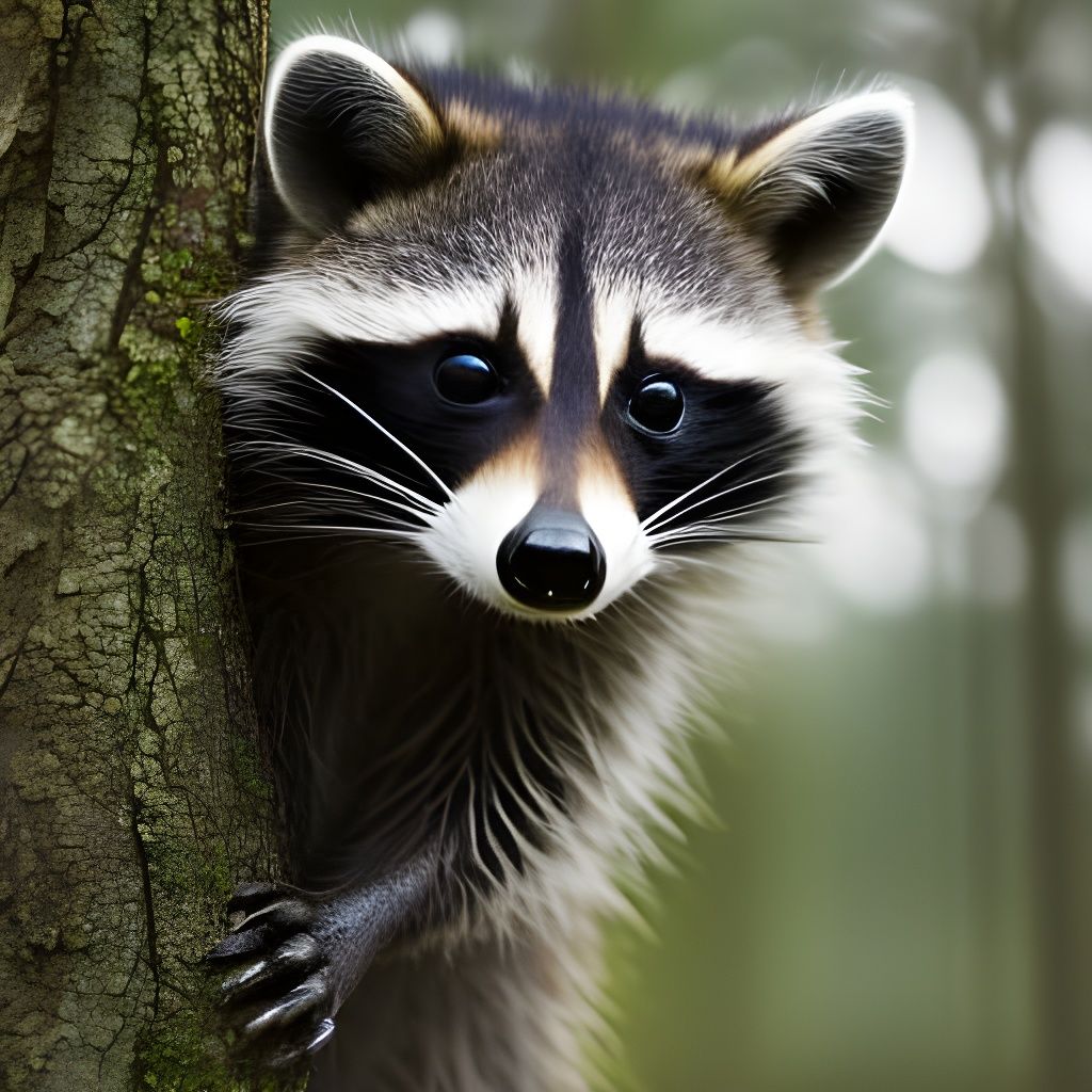 Raccoon in the woods  by @shurupovertman
