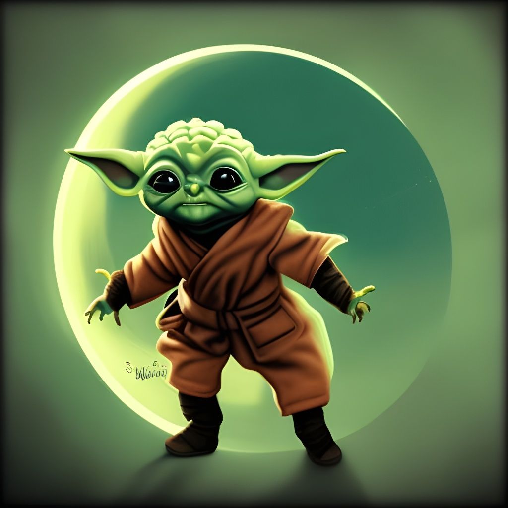 Premium AI Image  Baby Yoda Din Grogu enjoying a pizza AI generated