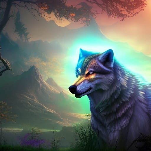 mystical glow wolf