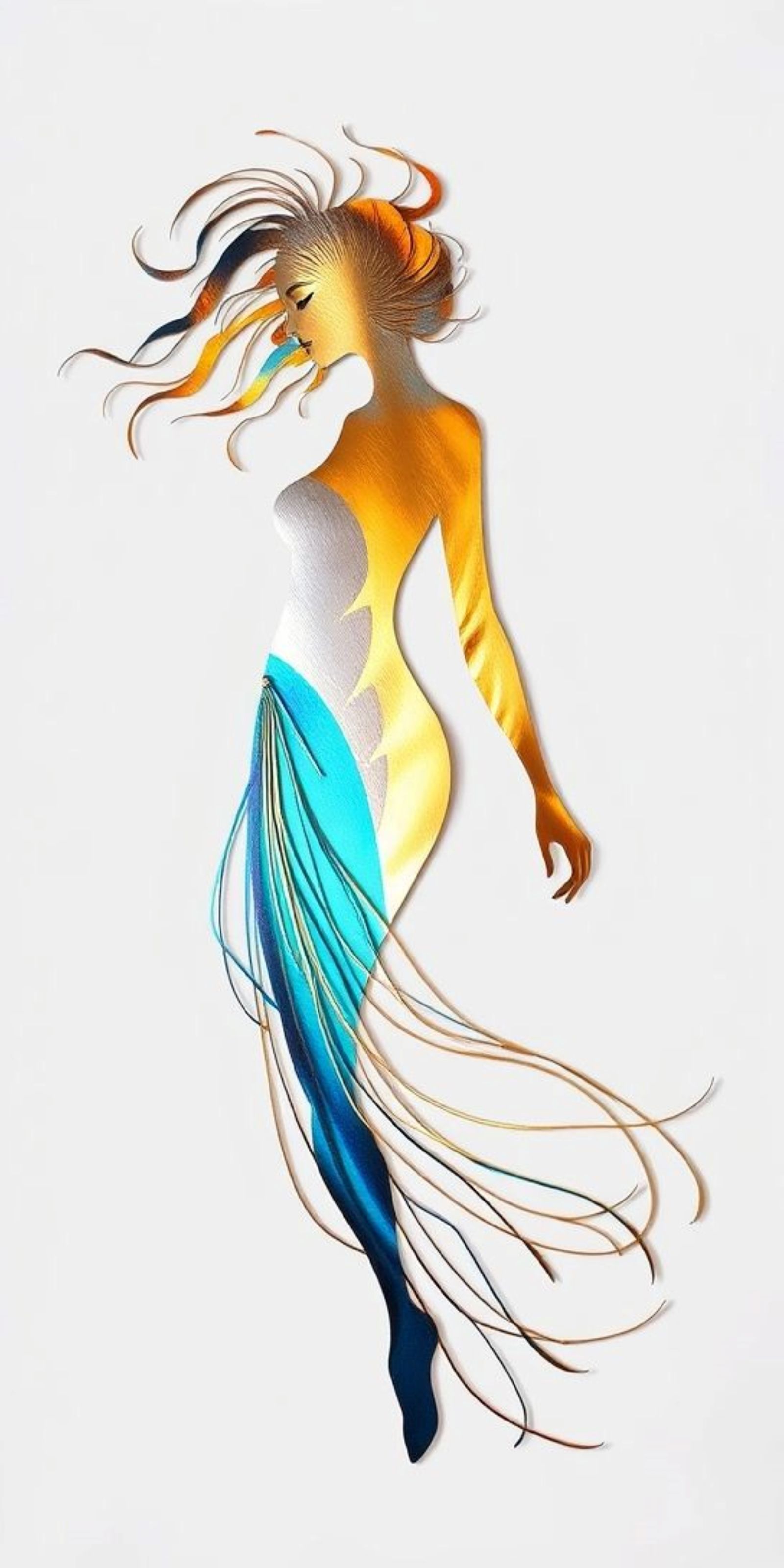 A stylized silhouette of a woman