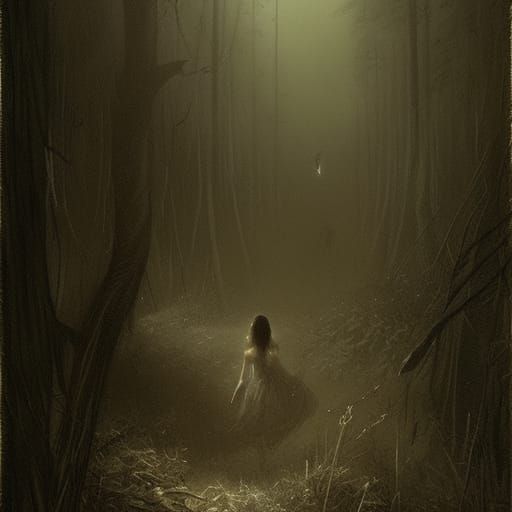lttle girl running away from monster trail cam footage