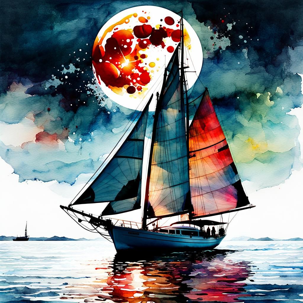 Sail boat at sea  by @That cinema teacher