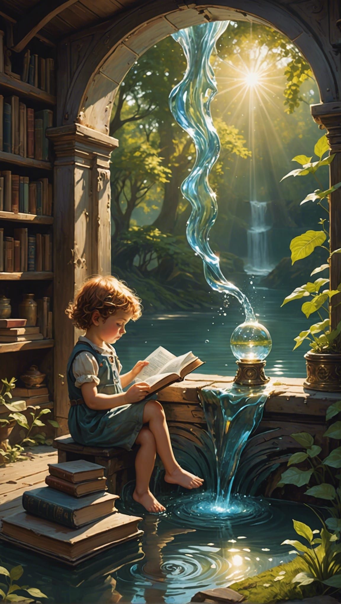 “The Children - Mom’s Old Library Shelves”