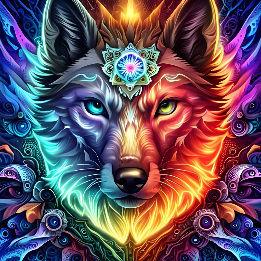 Vibrant Wolf - AI Generated Artwork - NightCafe Creator