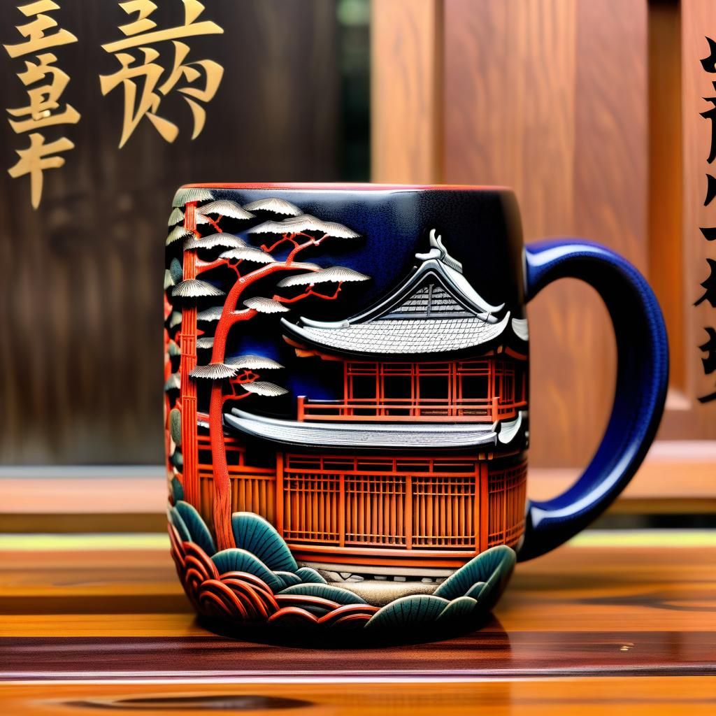 A Japanese meticulously crafted carved, old japanese houseli...