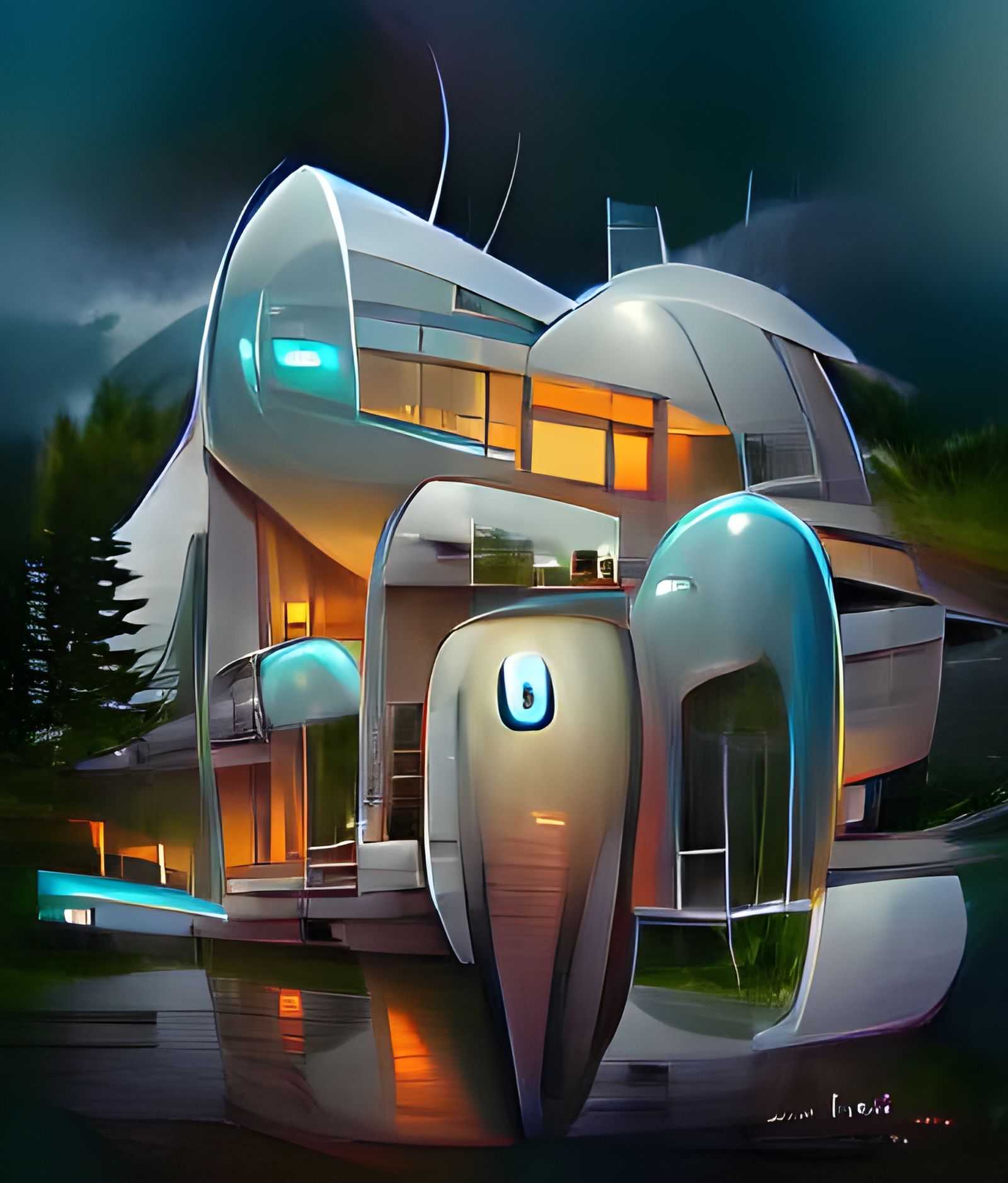 futuristic house A - AI Generated Artwork - NightCafe Creator