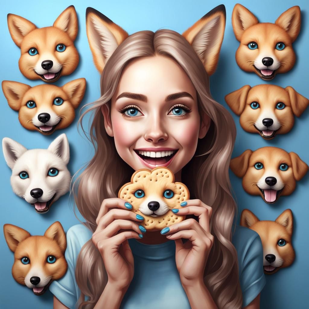 The Fox Girl Eating Dog Biscuits AI Generated Artwork NightCafe Creator
