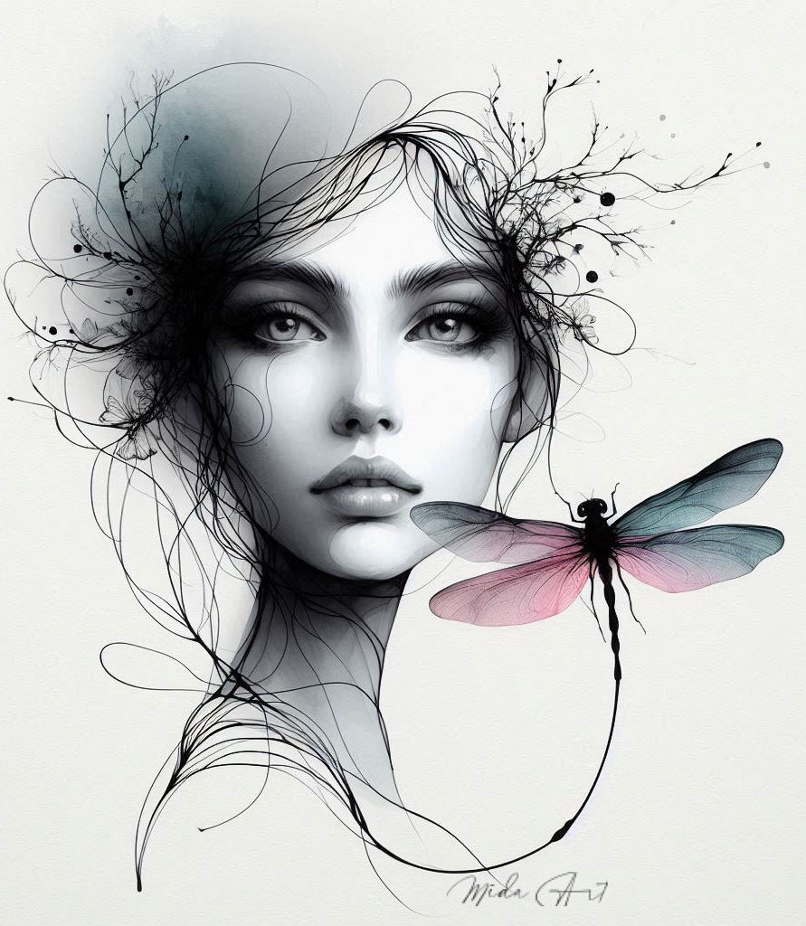 Mädchen mit Libelle