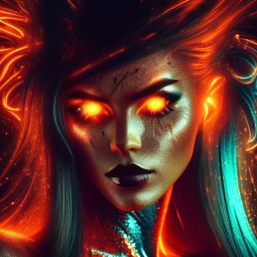 <lora:Halloween:1.3> voluptuous, striking and sensual digital artwork featuring a beautiful woman in a hyperrealistic, pin-up pose. The woma...