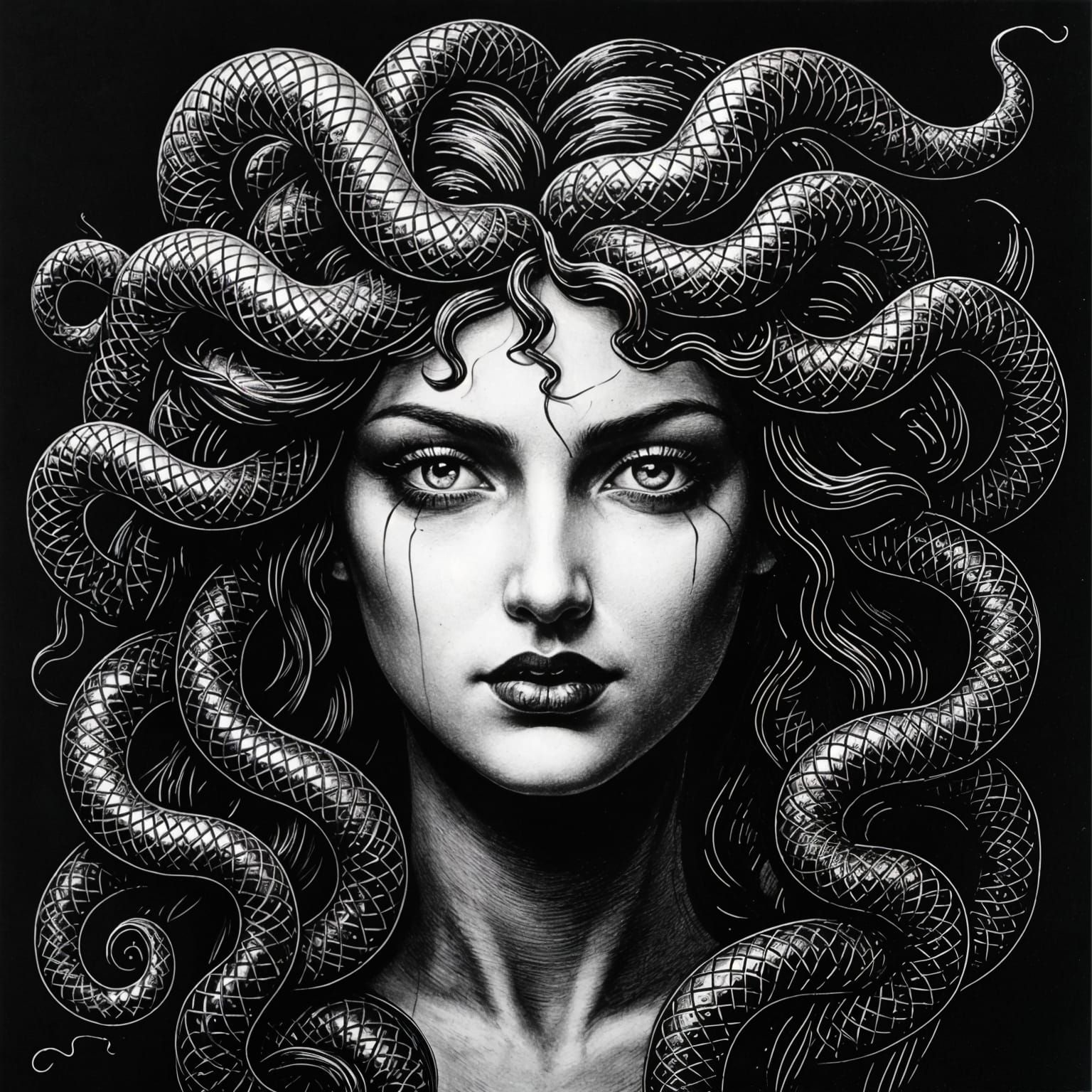 Medusa black and white