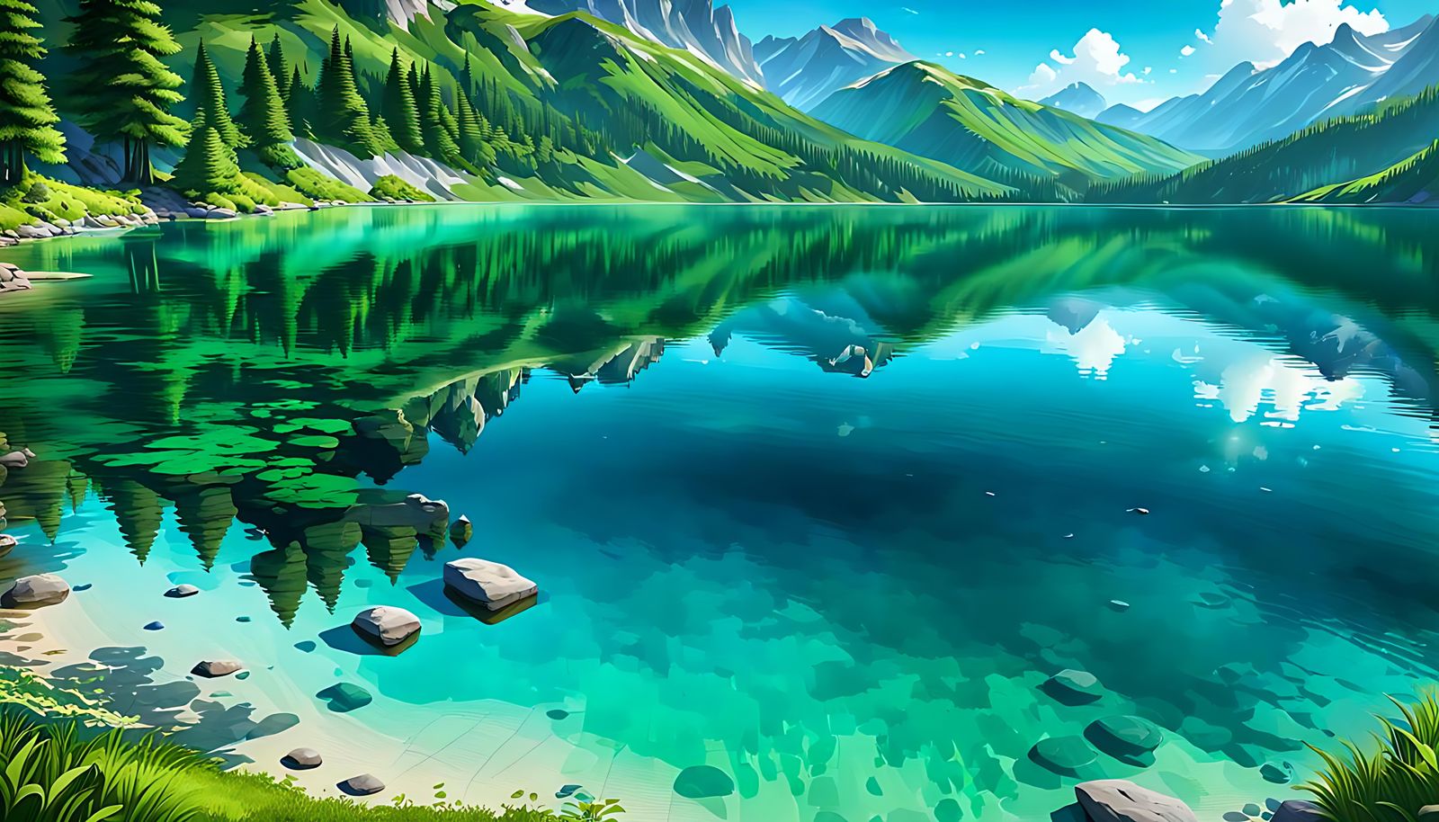Crystal Lake on a Sunny Day