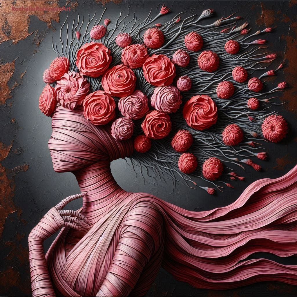 Woman Wrapped In Pink