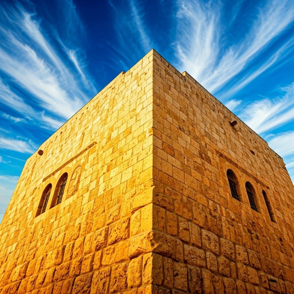 Temple of Jerusalem Illuminated in Golden Light