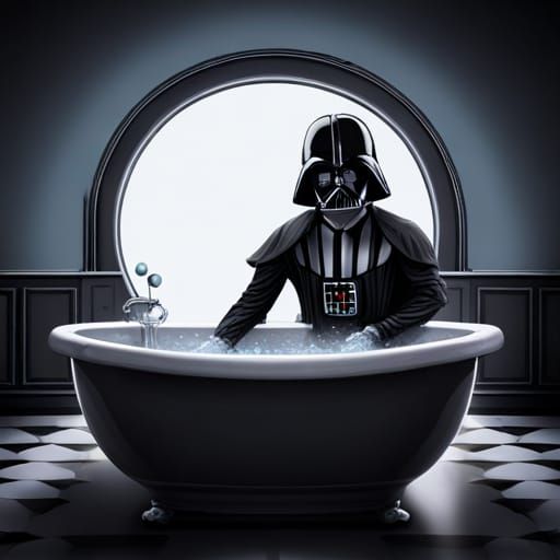 Darth Vader taking a Bubble Bath AI Generated Artwork NightCafe Creator