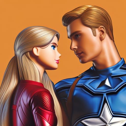 Barbie as Sharon Carter and Ken as Steve Rogers/Captain Amer...