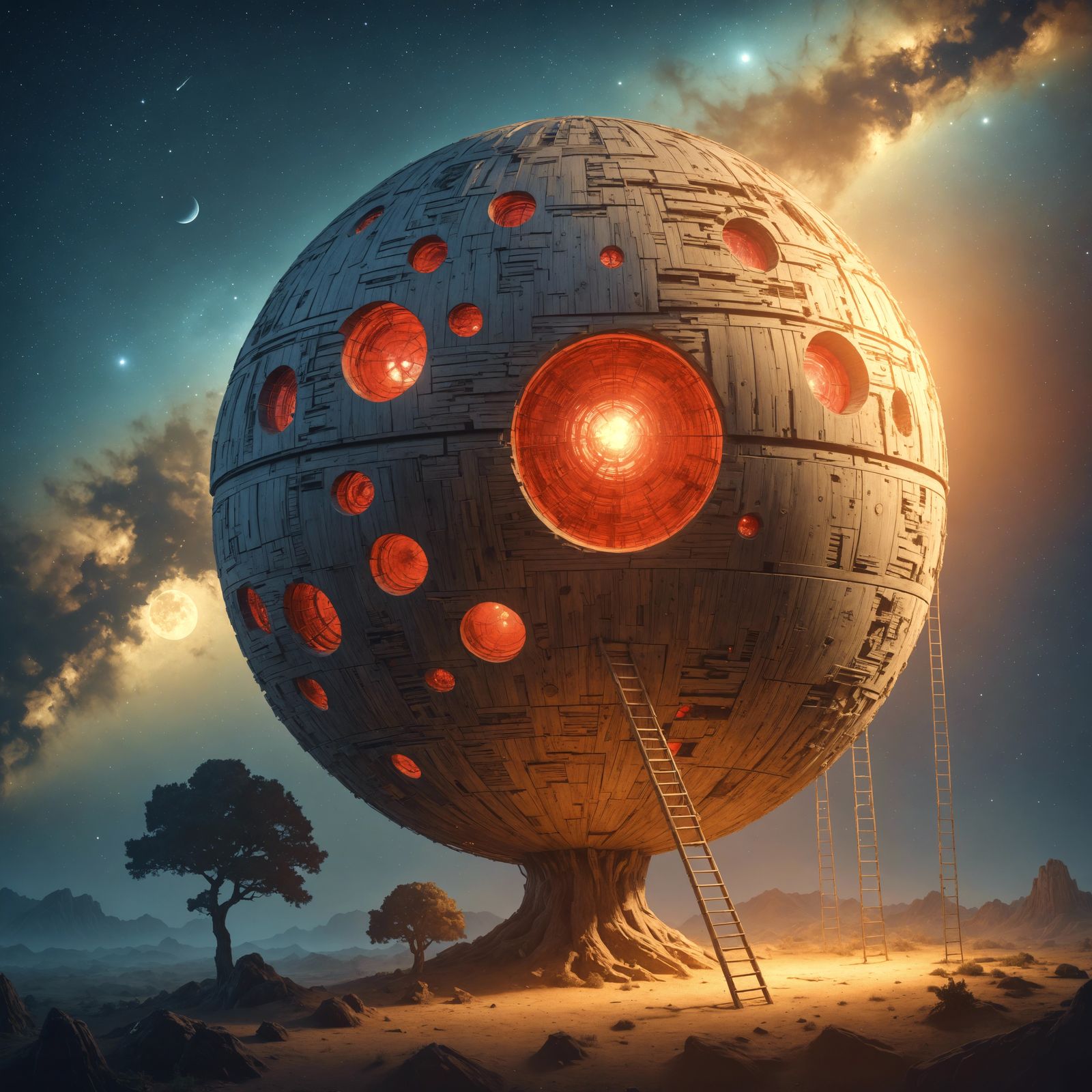 Unusual Death Star treehouse