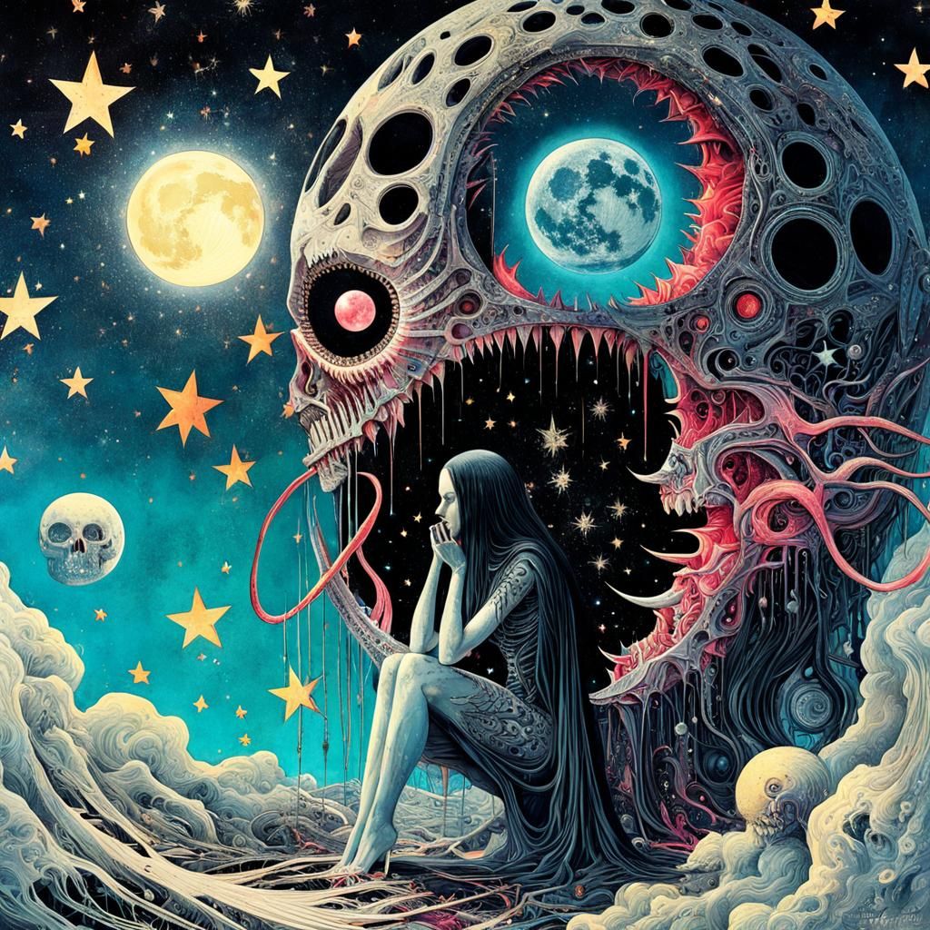 contemplating under the moonlight