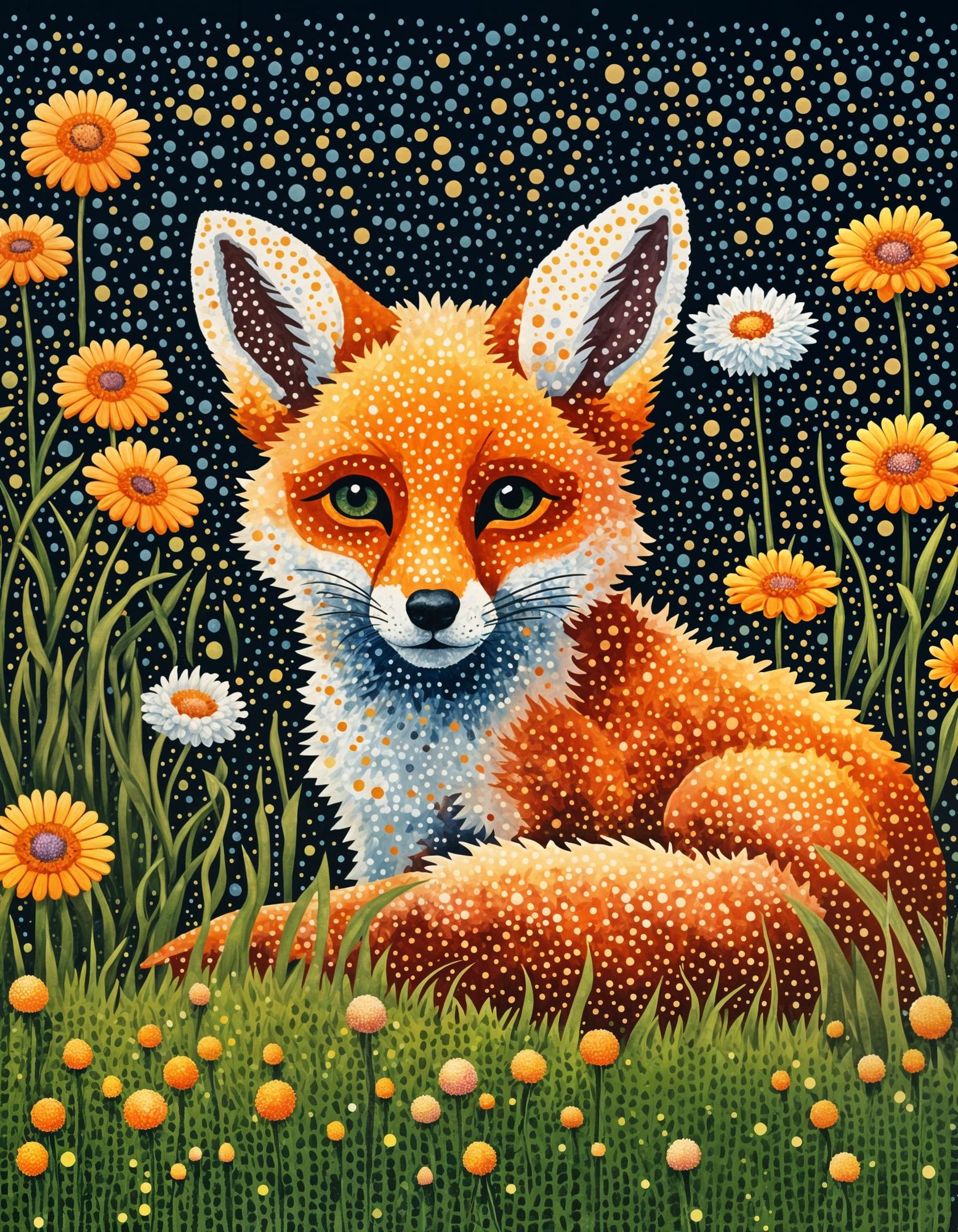 Pointilism Fox