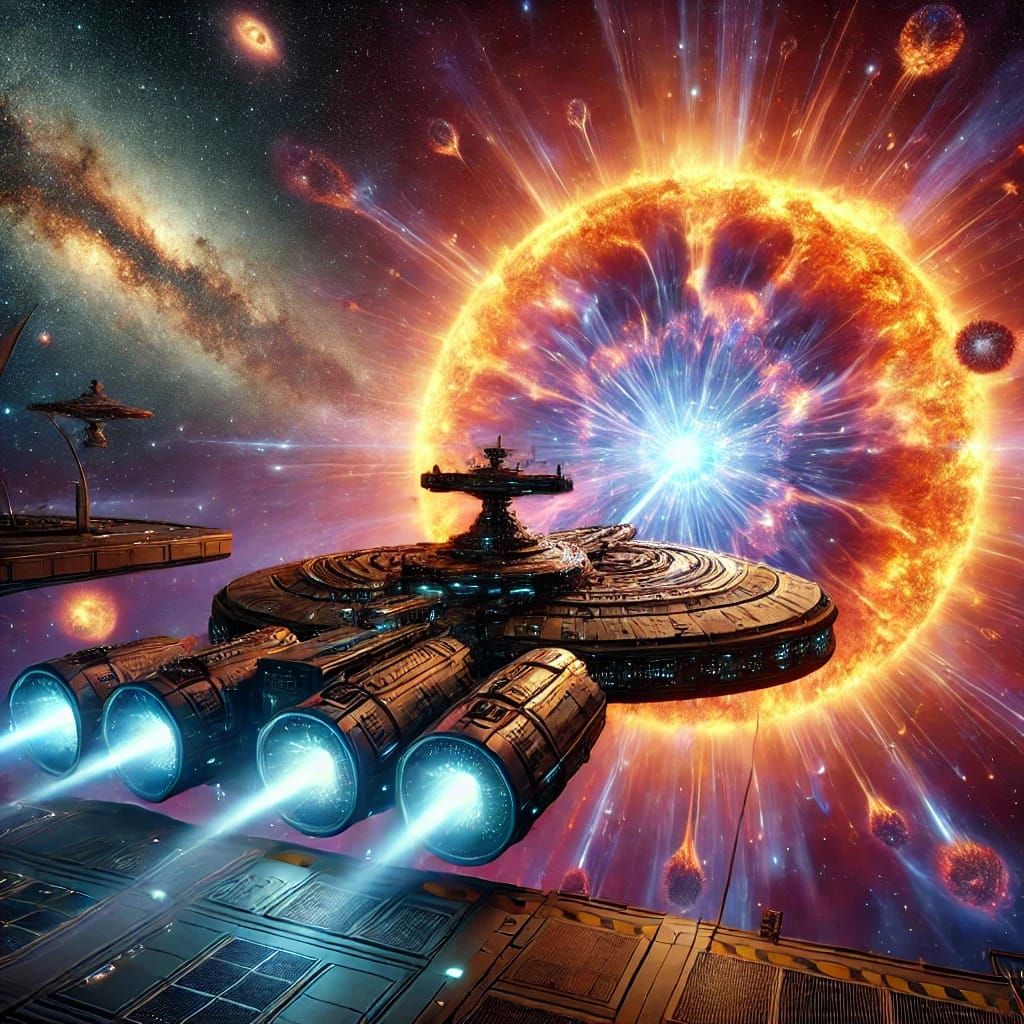 Spaceship that converts supernovas into energy  by @Scootmandu AI