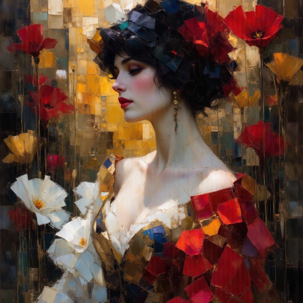 breathtaking beauty, realistic, detailed  background, Royo, Bagshaw, Chevrier, Lou Xaz, Ferri, Kaluta, Minguez <lora:Earth and rose:1.0> <lo...