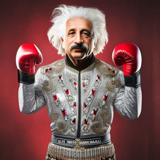  Albert Einstein the middleweight boxer  by @Huthson