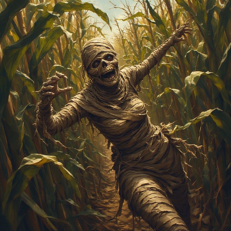 Frustrated She Cannot Find Her Way Out of the Corn Maze