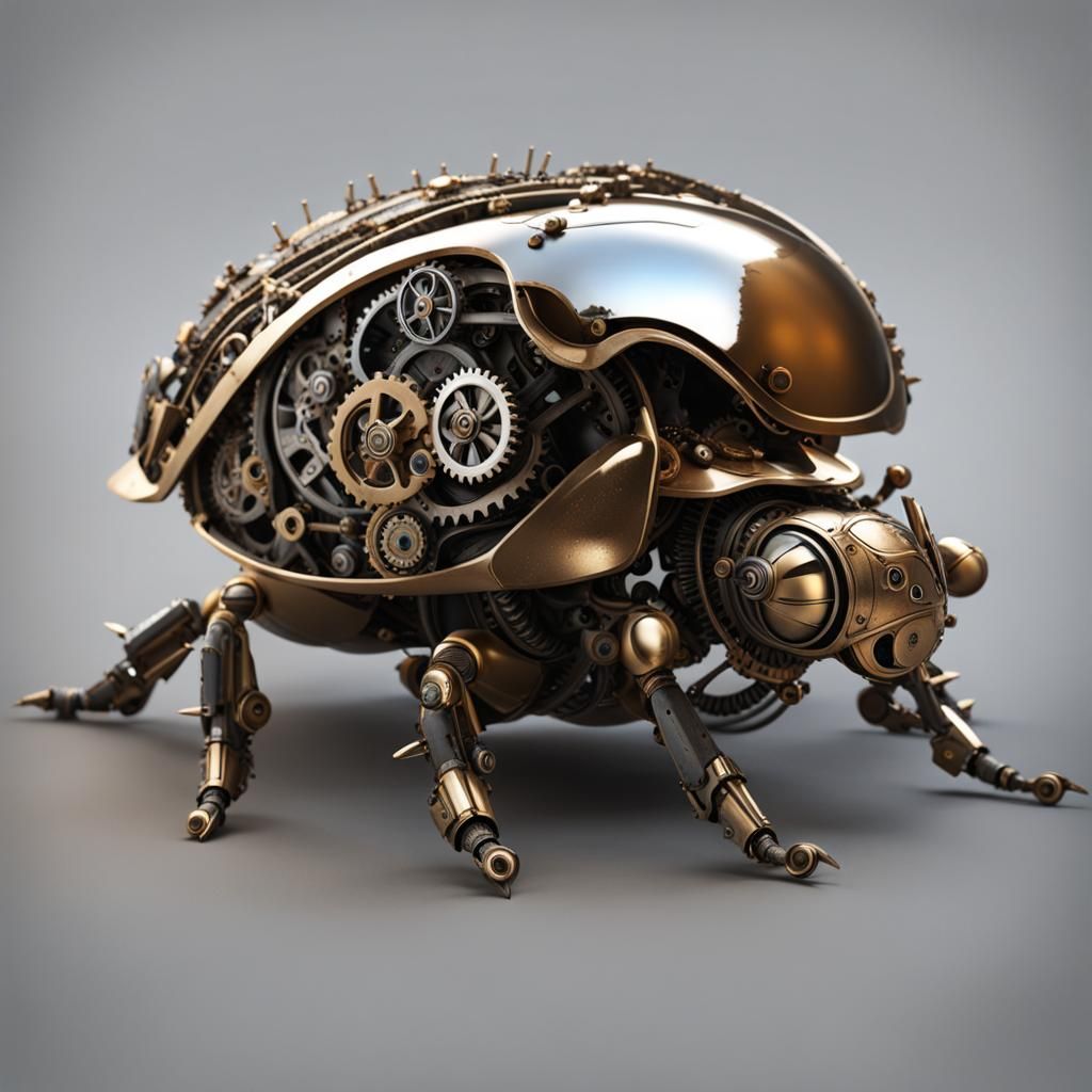 Clockwork robot beetle. AI Generated Artwork NightCafe Creator