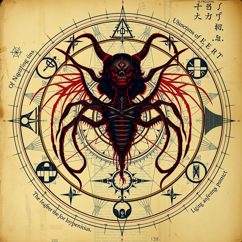 Biomechanical Sigil of Lilith in Giger's Dark Style