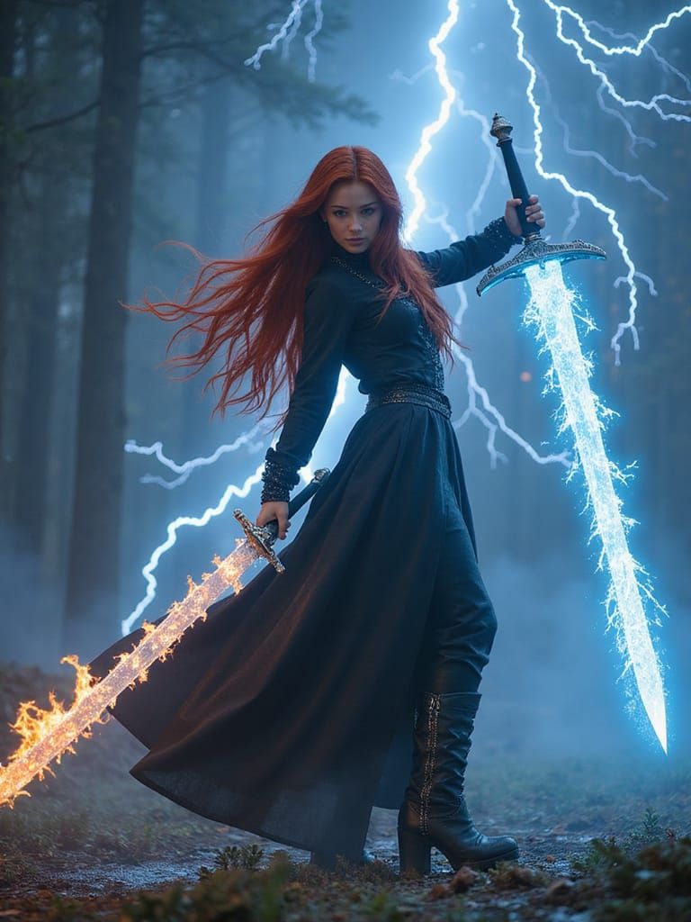 Fire and Lightning   by @Chief_Runs-with-scissors