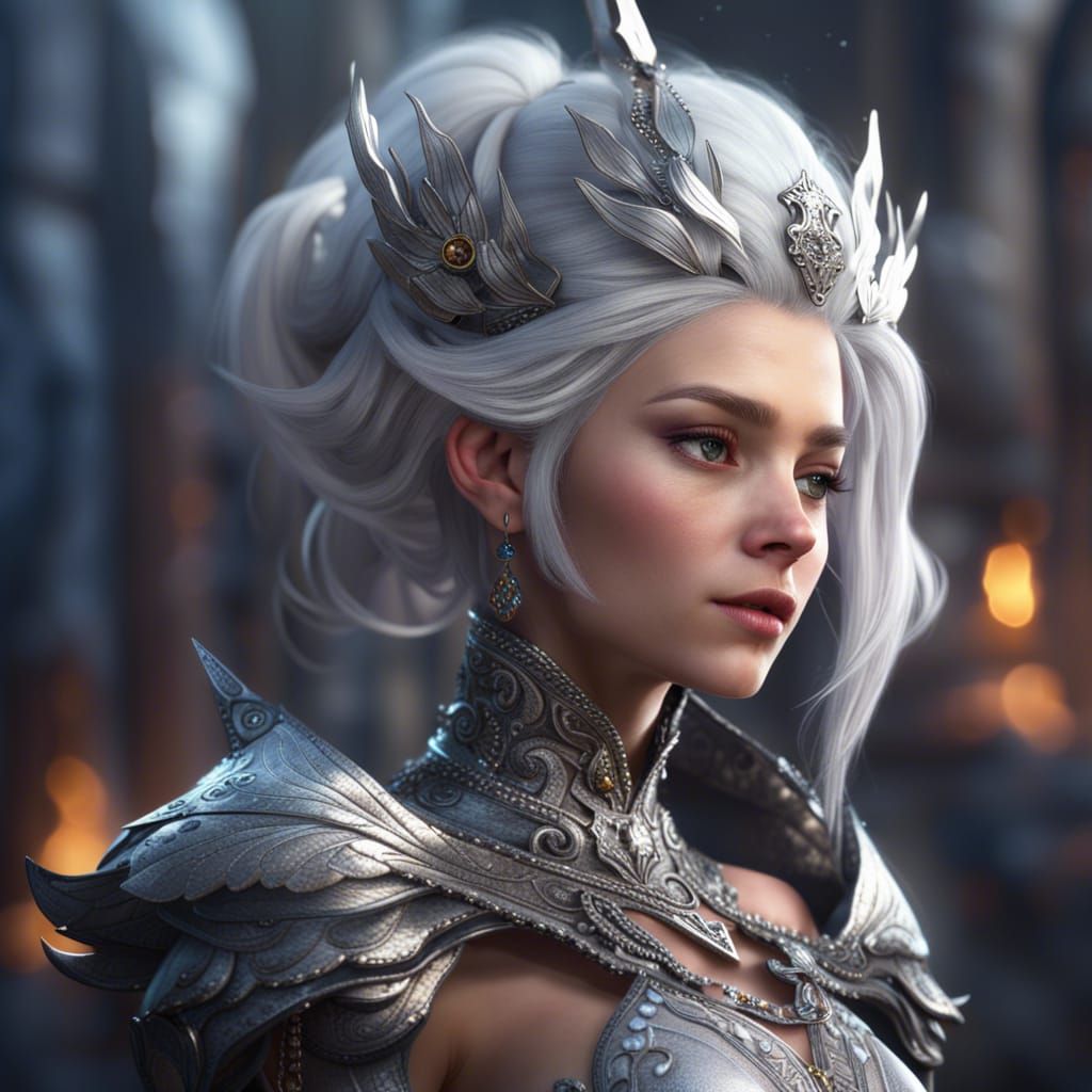 Silver haired princess - AI Generated Artwork - NightCafe Creator