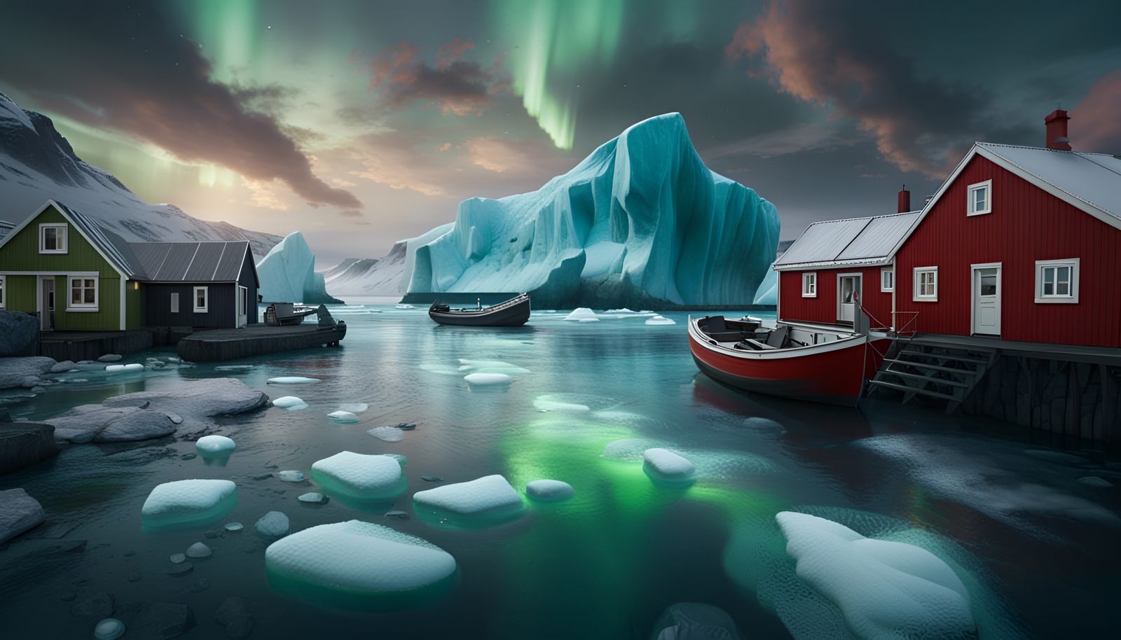 Iceland's Iceburgs and Northern Light