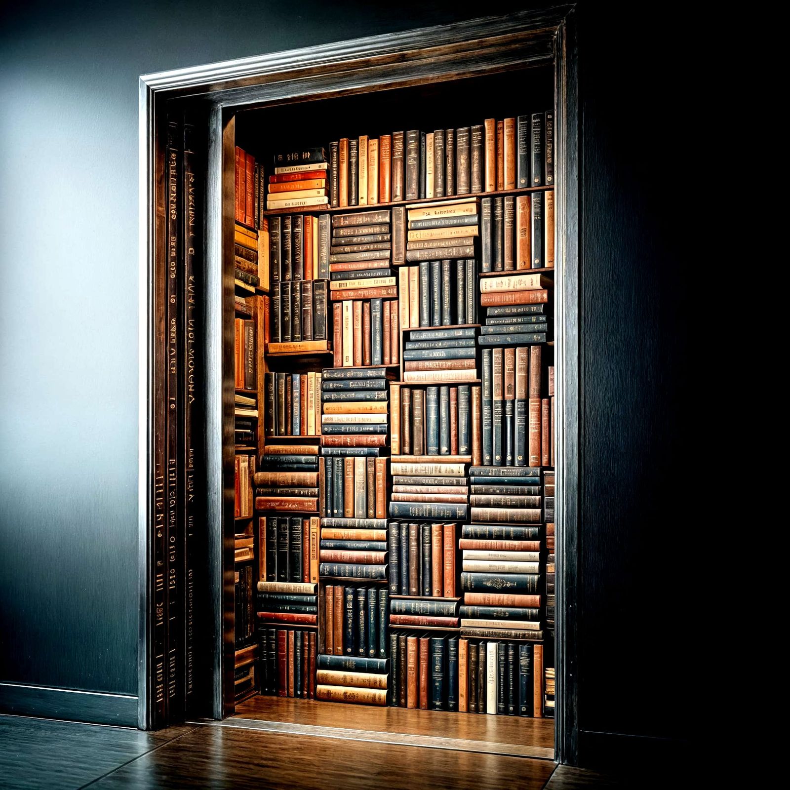 The perfect compact library, in an elevator!