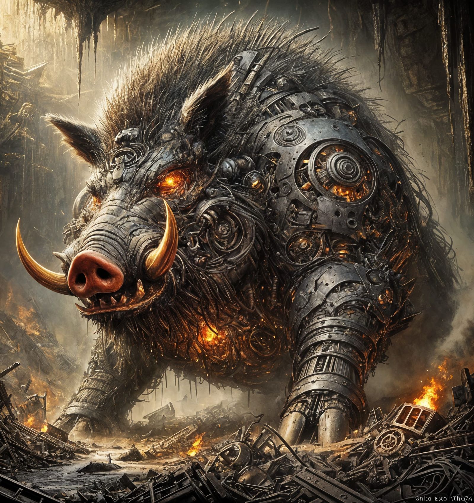 Ferroswine in a Smokey Junk Heap