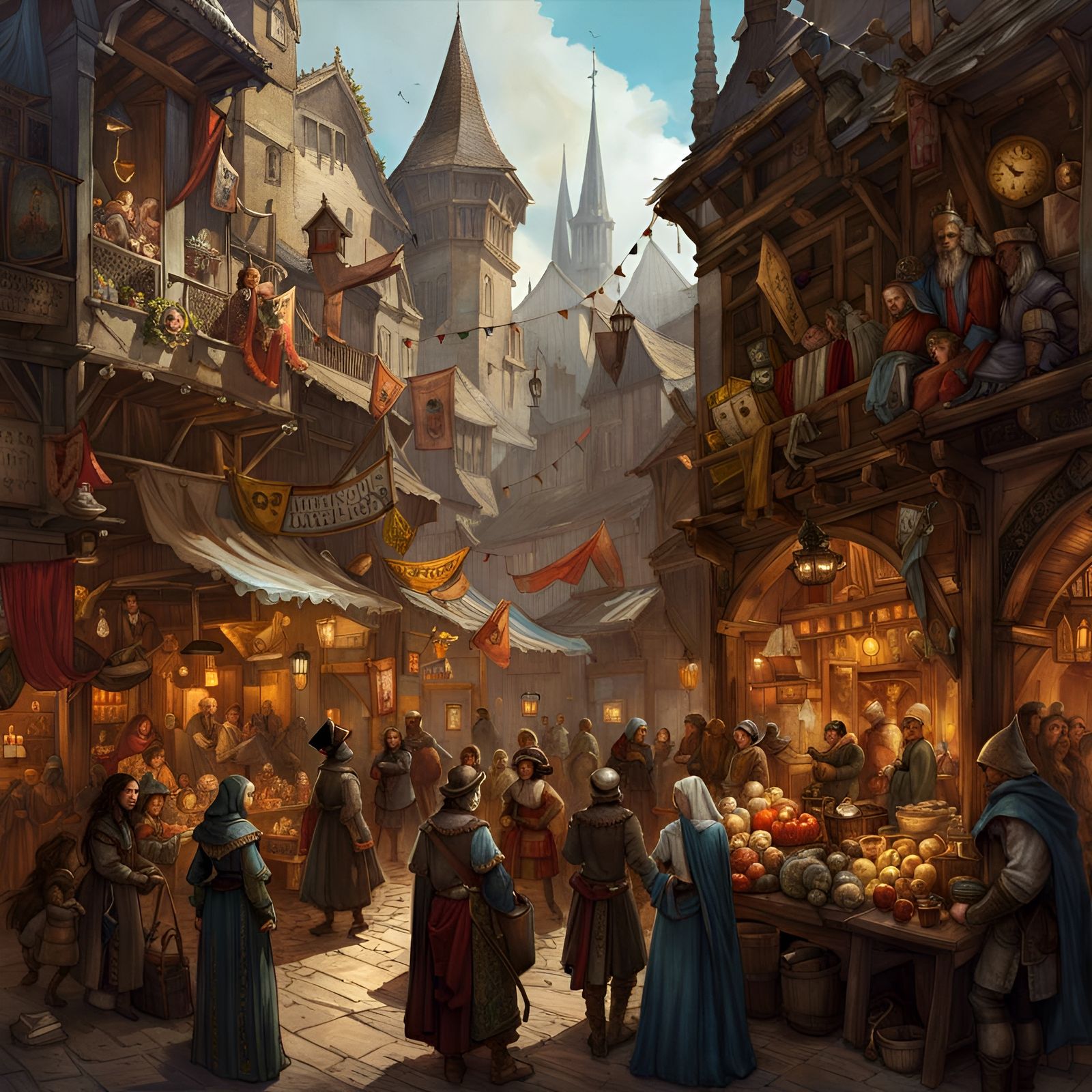 Glimpse of a lively medieval market  by @eFuoriPiove