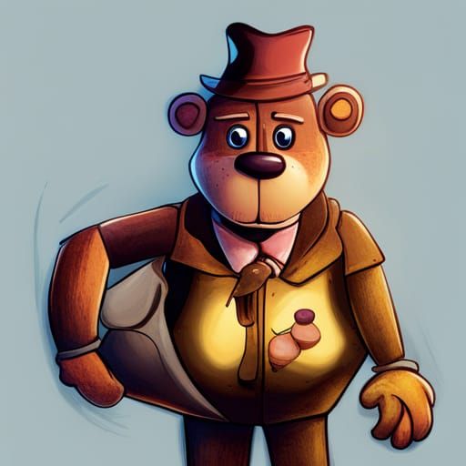 freddy fazbear being all tuckered out in bed - AI Generated Artwork -  NightCafe Creator