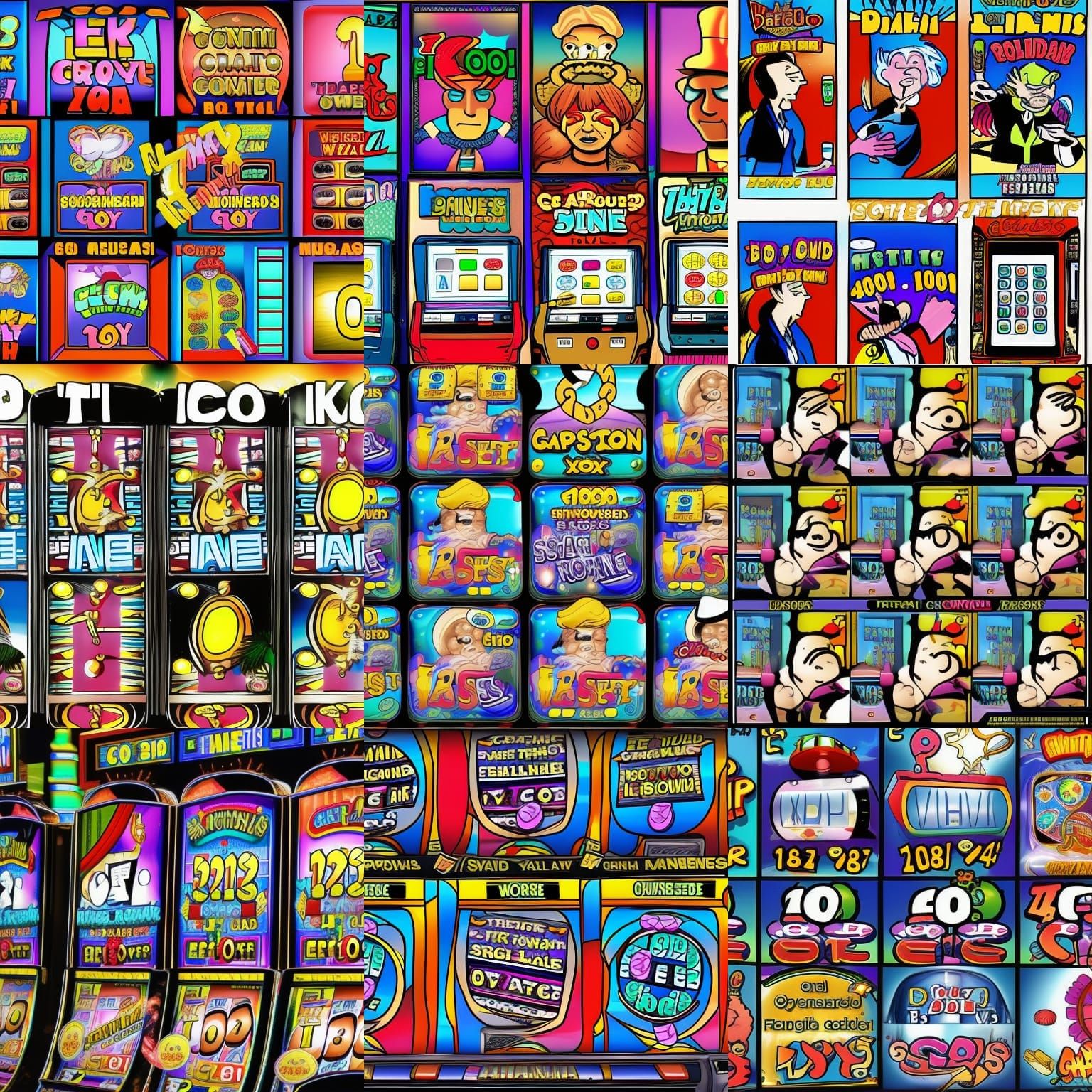 crazy slot machine comix - AI Generated Artwork - NightCafe Creator