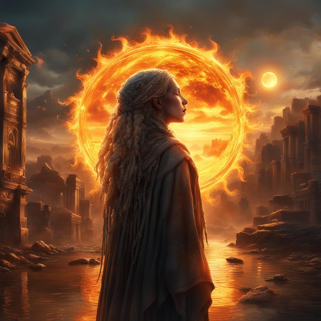 Crying Sun Comforted by Ghost Girl