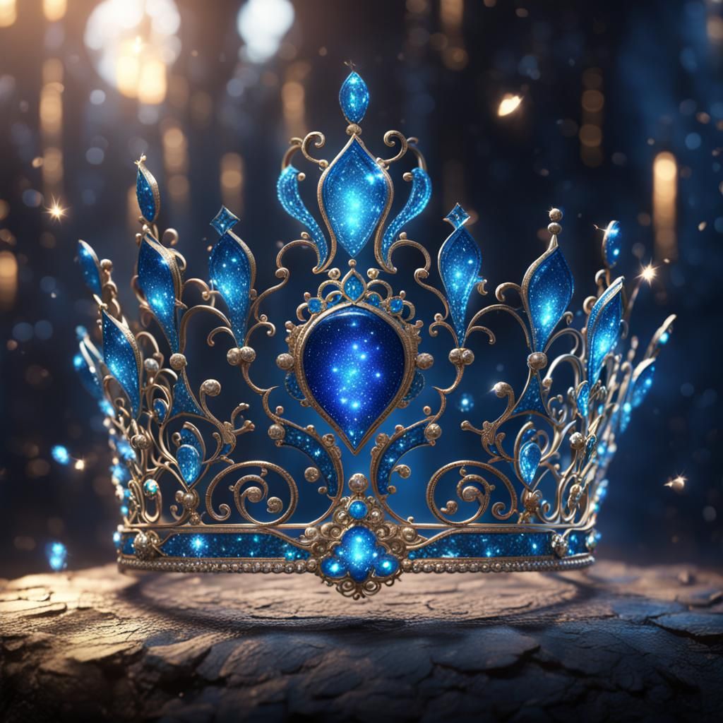 Blue sparkling glittering Tiara