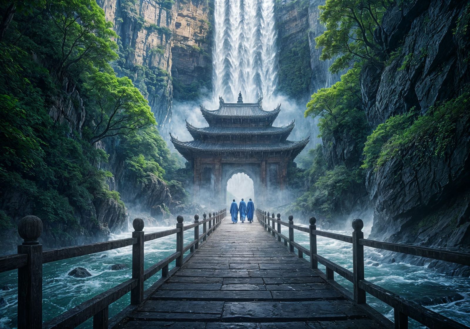 Sanctuary Beneath the Waterfall's Veil  by @TC