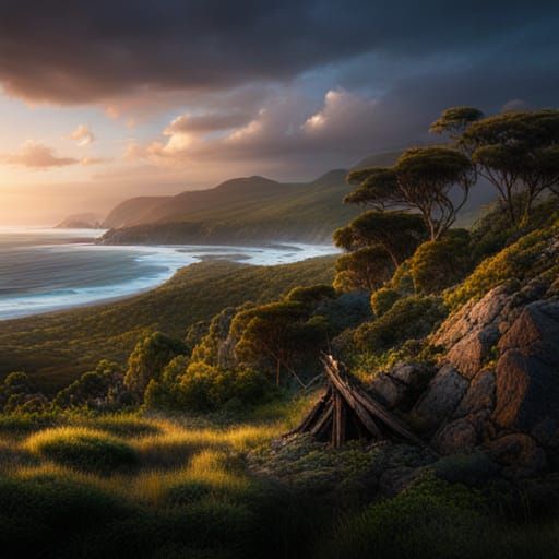 Tasmanian Bushland by the sea