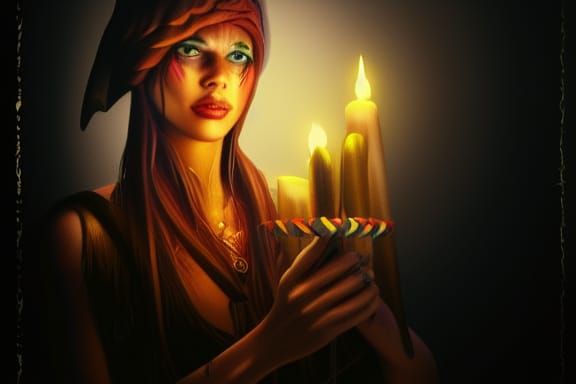 Tribal ritual witch 8k resolution concept art deep color hyp...