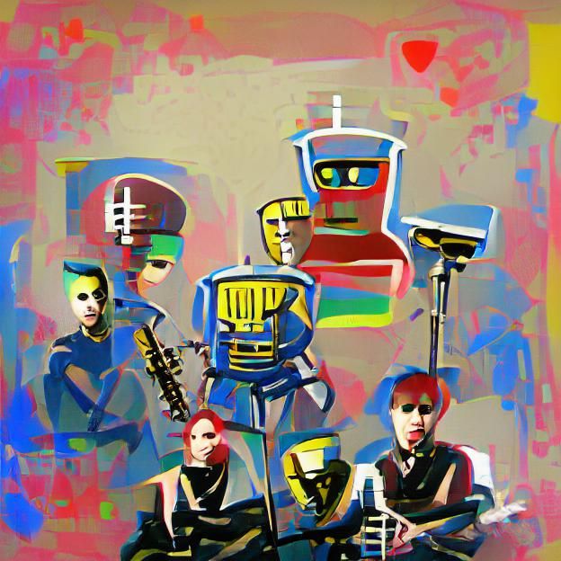Robot band concept art pop art