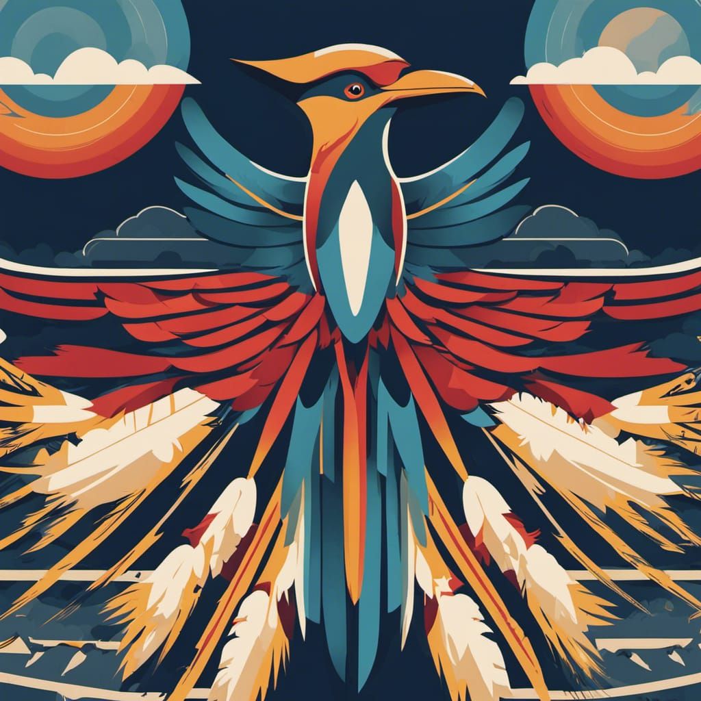 Minimalist Thunderbird - AI Generated Artwork - NightCafe Creator