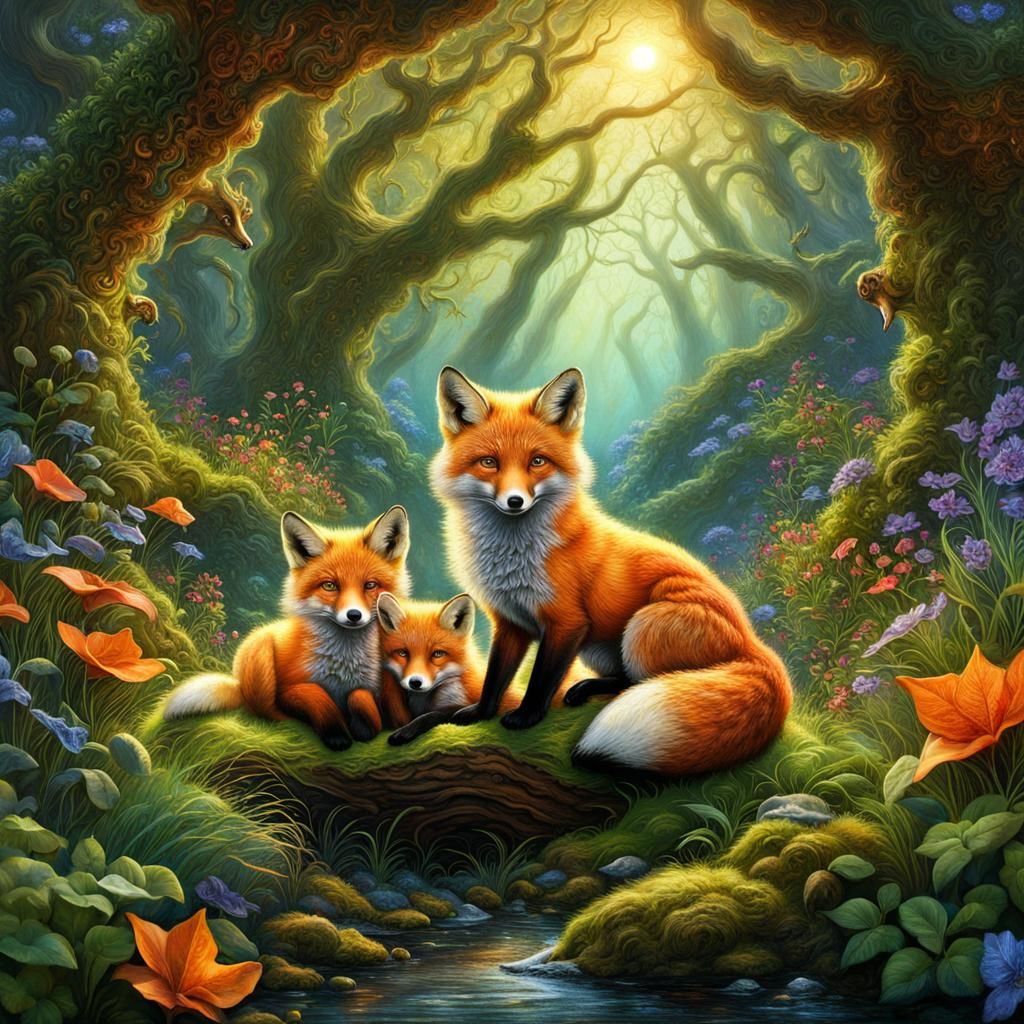 Foxes Den - AI Generated Artwork - NightCafe Creator