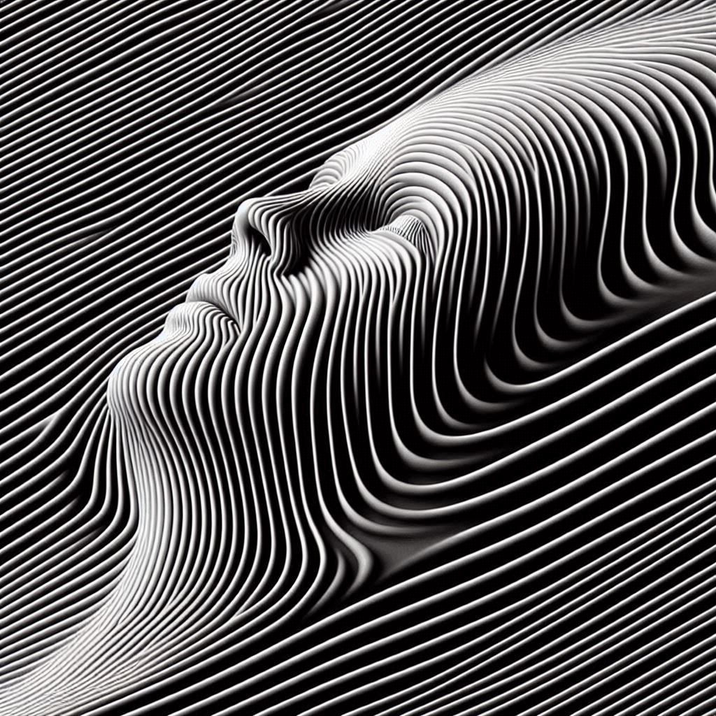 Contours of the Mind: Abstract Line Art Portrait