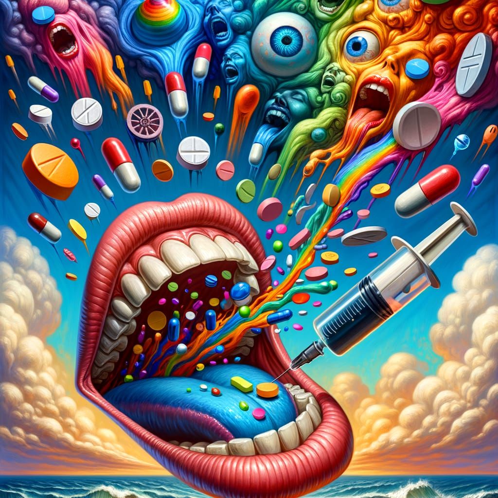 Taste the rainbow (addiction)  by @Amused-goblin